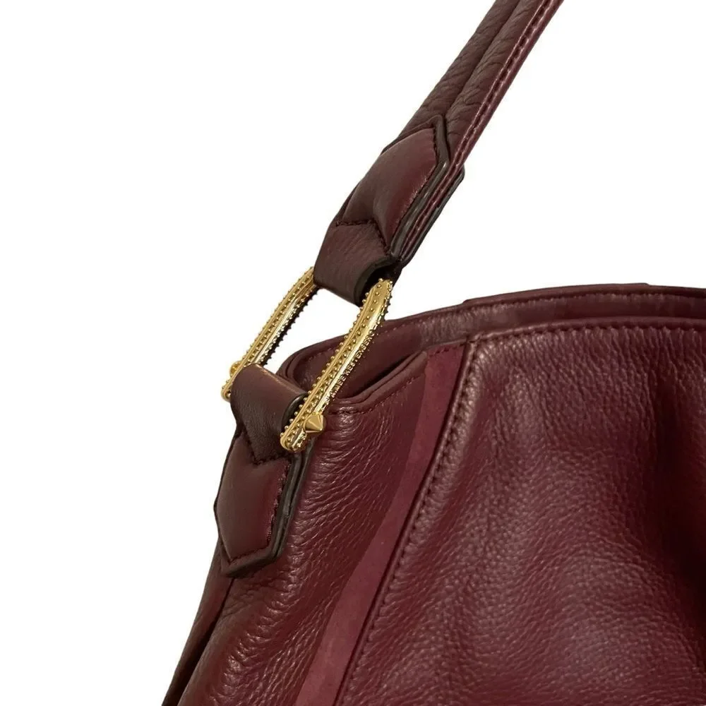 Aimee Kestenberg Tuscany Burgendy Pebble Leather Hobo Bag